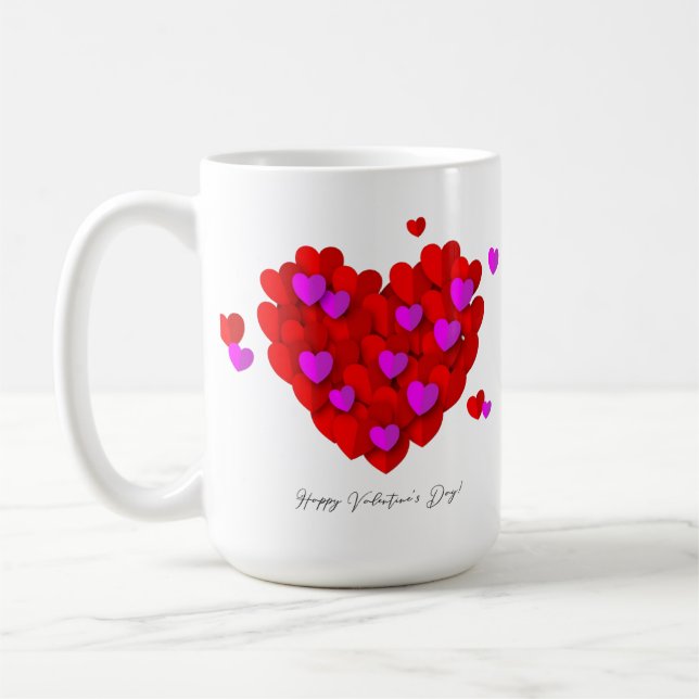 Romantiska hjärtans alla hjärtans dag-mugg kaffemugg (Vänster)