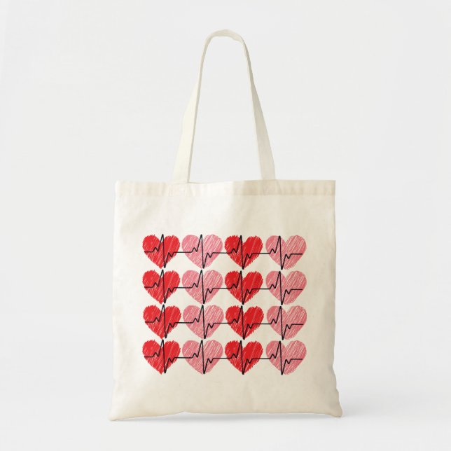 Romantiska hjärtans dag Tote Bag - Cute & Snyggt Tygkasse (Framsidan)