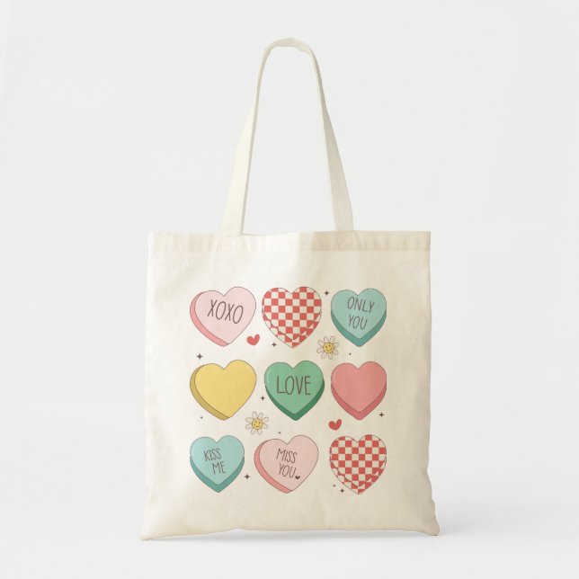 Romantiska hjärtans dag Tote Bag - Cute & Snyggt Tygkasse (Framsidan)