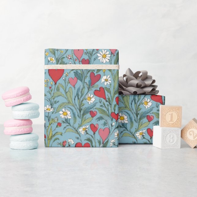 Romantiska hörn och Daisy Presentpapper (Baby Shower)