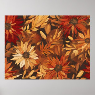 Romantiska höstblommor poster