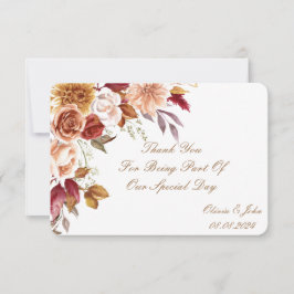 ROMANTISKA HÖSTFÄRGER BRUDFIRANDE  TACK KORT