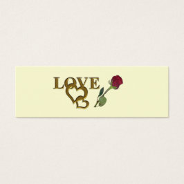 Romantiska interlåsningsfönster och Röd ros Litet Visitkort