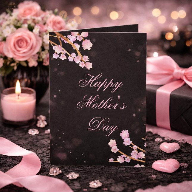 Romantiska japanska körsbärsblommor mors dag kort (Skapare uppladdad)