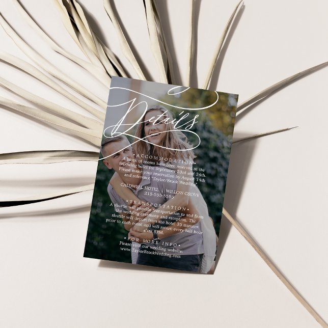 Romantiska kalligrafi mörkt fotoöverlägg detaljer tilläggskort (Skapare uppladdad)