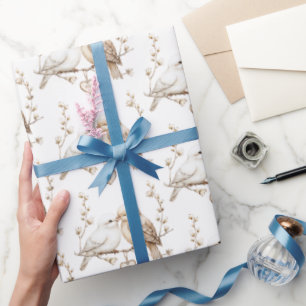 Romantiska Kärlek Fåglar Hjärtat Bröllop Presentpapper