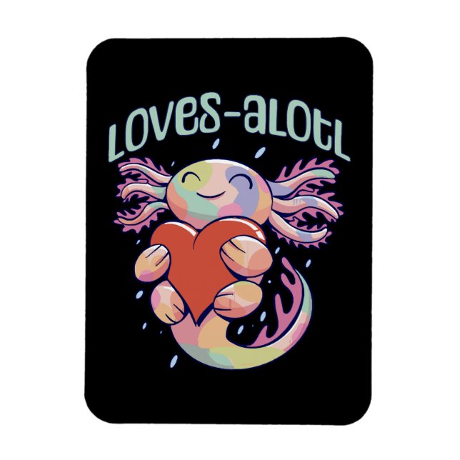 Romantiska Kärlekar - lycklig axolotl Magnet (Vertikal)