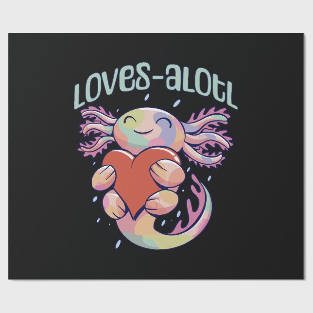 Romantiska Kärlekar - lycklig axolotl Presentpapper (Platt)