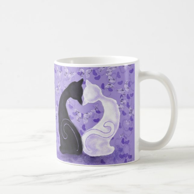 Romantiska katter kaffemug kaffemugg (Höger)