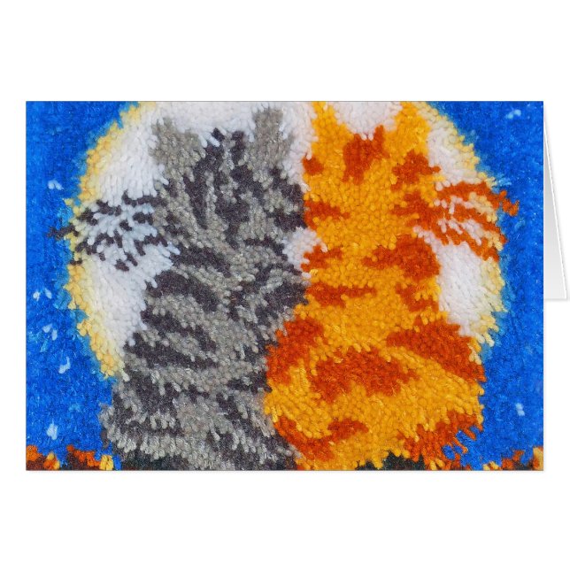 Romantiska katter Latch Krok Hälsningskort (Framsidan Horizontal)