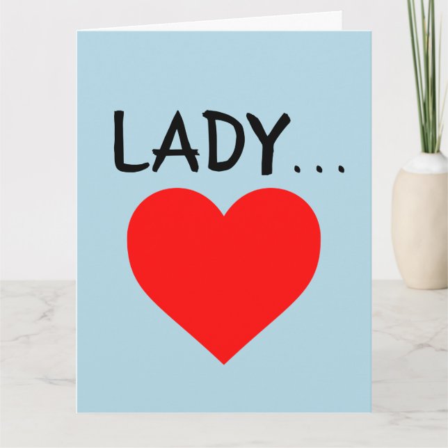 ROMANTISKA KORT FÖR HUSTRU ELLER FLIK VÄN, "LADY" (Framsida)