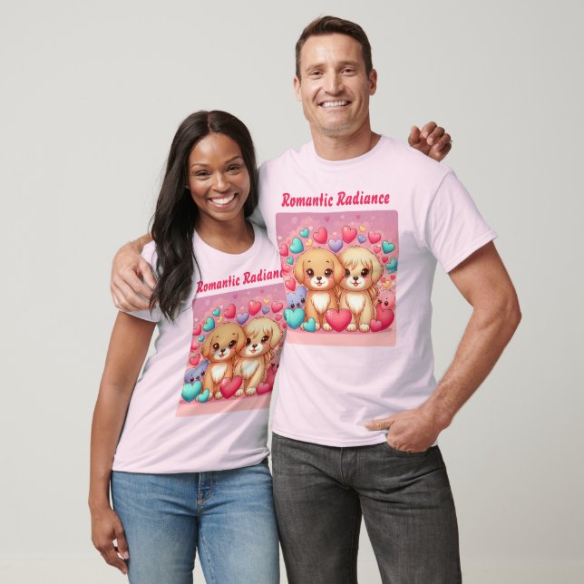 Romantiska kutygvalpar: Alla hjärtans Speciella T Shirt (Unisex)