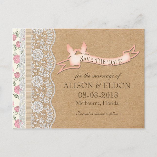 Romantiska Lacey drömmar med blommor Meddelande Vykort (Framsida)