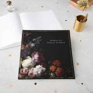 Romantiska Lågmälda Svarta Gotiska Blommor Bröllop Gästböcker