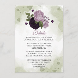 romantiska lila blommor grönska detaljer tilläggskort