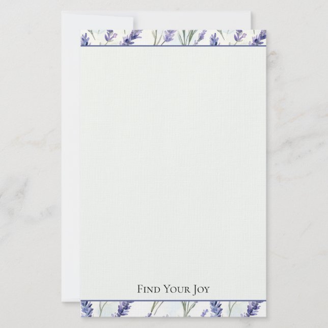 Romantiska lila lavendelblommor   brevpapper (Framsida)