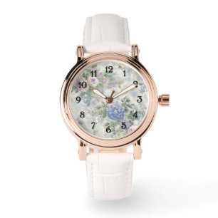 Romantiska lila rosa blommor armbandsur