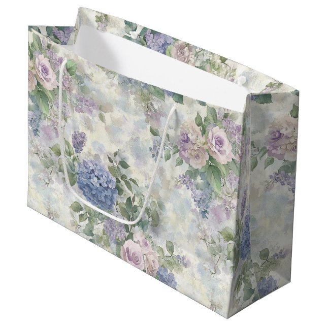 Romantiska lila rosa blommor bröllopsdusch (Framsidan Vinklad)