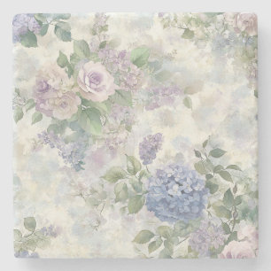Romantiska lila rosa blommor stenunderlägg