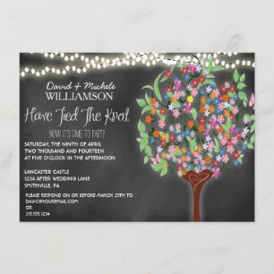 Romantiska Ljus Whimsical Träd Post Wedding bjudan Inbjudningar