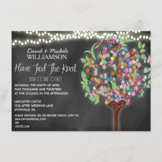Romantiska Ljus Whimsical Träd Post Wedding bjudan Inbjudningar