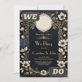 Romantiska, ljusa blommor på en djup blå bakgrund. inbjudningar