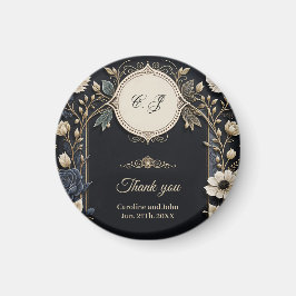 Romantiska ljusa blommor på en djupblå bakgrund. magnet