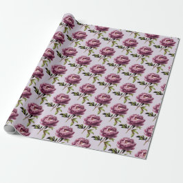 Romantiska ljuslila lila peonior presentpapper