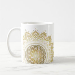 Romantiska mandala Flower guld sol Kaffemugg