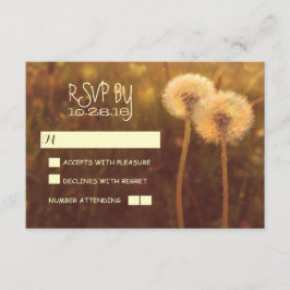 romantiska maskrosbröllop svarskort på landsbygden OSA kort