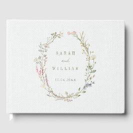 Romantiska mjöliga blommor Bröllop Guest Bok