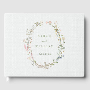 Romantiska mjöliga blommor Bröllop Guest Bok