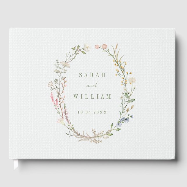 Romantiska mjöliga blommor Bröllop Guest Bok (Framsida)