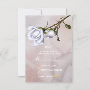 Romantiska mjuka vita rosor Eleganta blomster RSVP OSA Kort