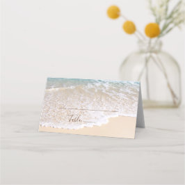 Romantiska Oceanen Vågar Tropical Beach Wedding Placeringskort