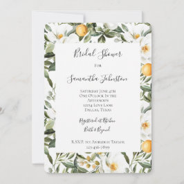 Romantiska Orangar för Blommigt Sicilien Möhippa Inbjudningar