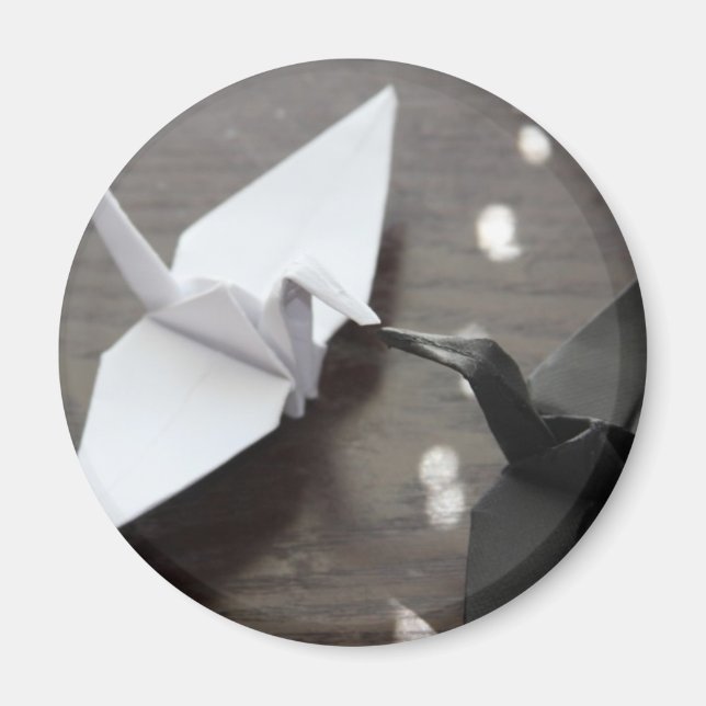 romantiska origami-kranar magnet (Framsidan)