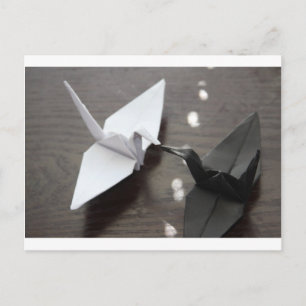 romantiska origami-kranar vykort