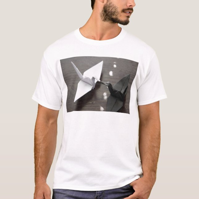 romantiska origamikranar tee shirt (Framsida)