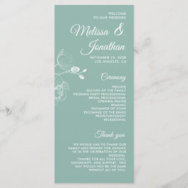 Romantiska orkidéer elegant modernt bröllopsprogra meny