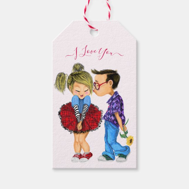 Romantiska par Kärlek Gift-Märkre - jag Kärlek du Presentetikett (Framsidan)