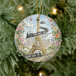Romantiska Paris, Eiffeltornet, Fransk konst Julgransprydnad Keramik