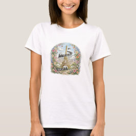 Romantiska Paris, Eiffeltornet, Fransk Konst T Shirt