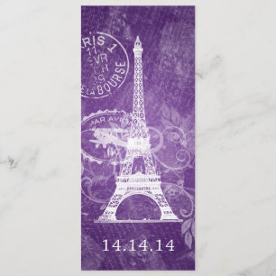 Romantiska Paris för elegant bröllopmeny lilor Meny