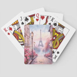 Romantiska Paris Frankrike – Eiffeltornet Blommor Casinokort