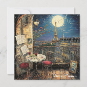 Romantiska Paris Frankrike Eiffeltornet Illustrati