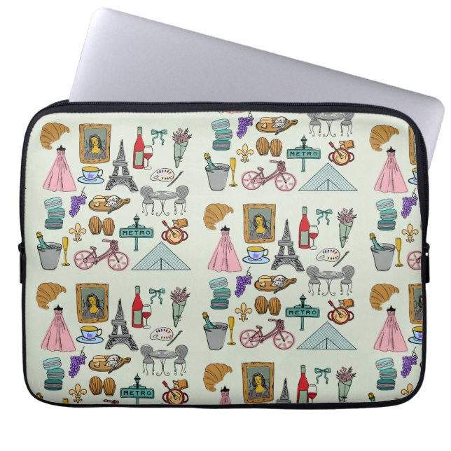 Romantiska Paris Laptop Fodral (Framsidan)