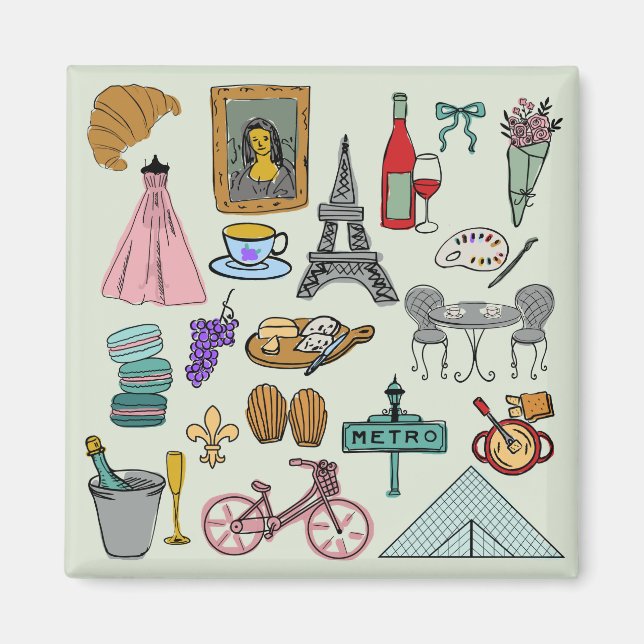 Romantiska Paris Magnet (Framsidan)
