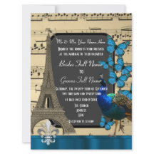 Romantiska Paris, påk och fjärilar bröllop