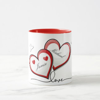 Romantiska pars Namn Heart Design Mugg
